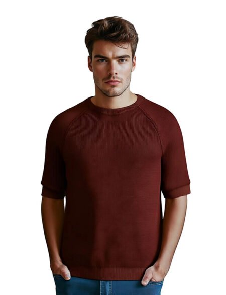 Maroon Triko Round Neck