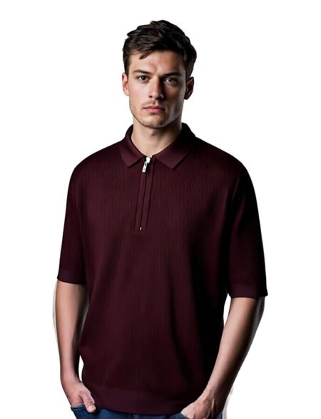 Maroon Triko Zipper