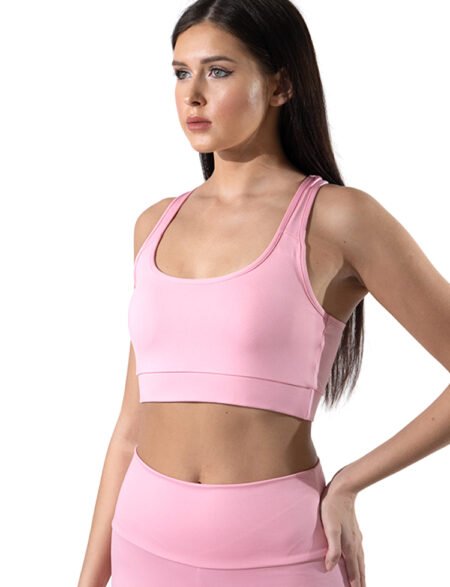 Pink racer sport bra