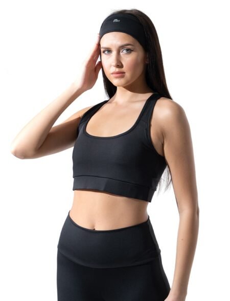 Black racer sport bra