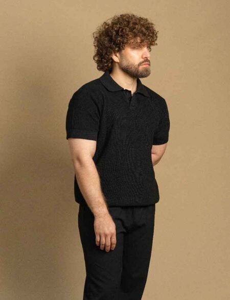 T-Shirt Polo tricot Black