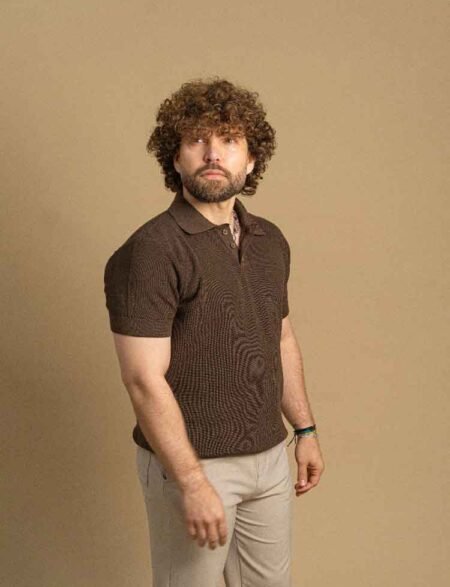 T-Shirt Polo  tricot Brown