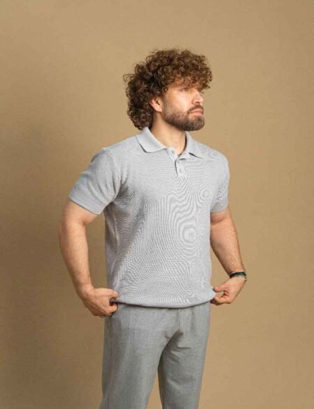 T-Shirt Polo tricot Grey