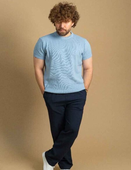 T-Shirt Round Neck tricot Sky