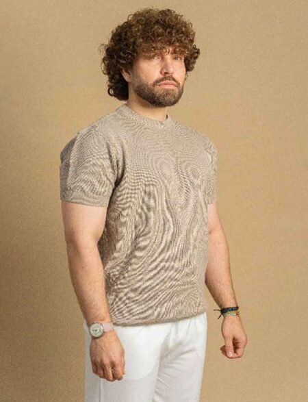 T-Shirt Round Neck tricot tricot Camel