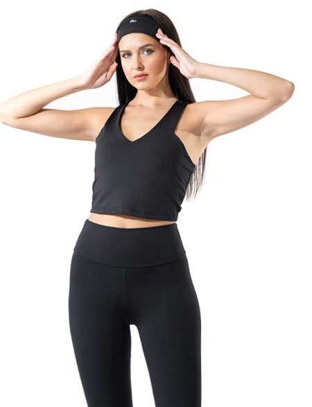 Black long sport bra V