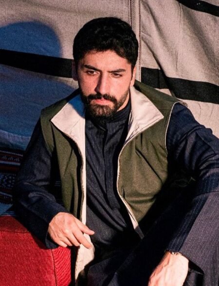 Two-sided vest, olive and beige