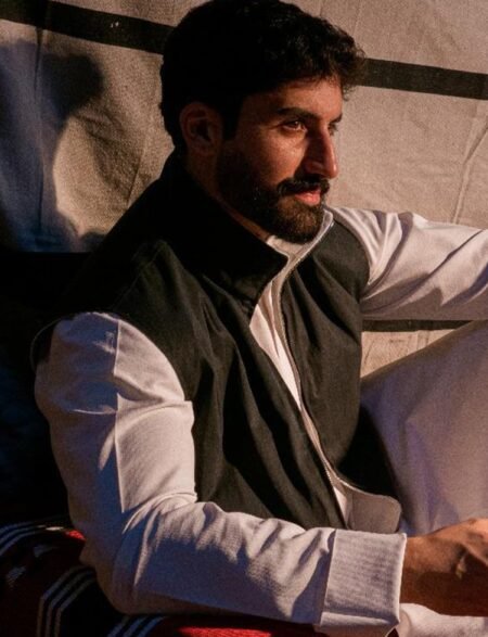 Black and white two-sided vest